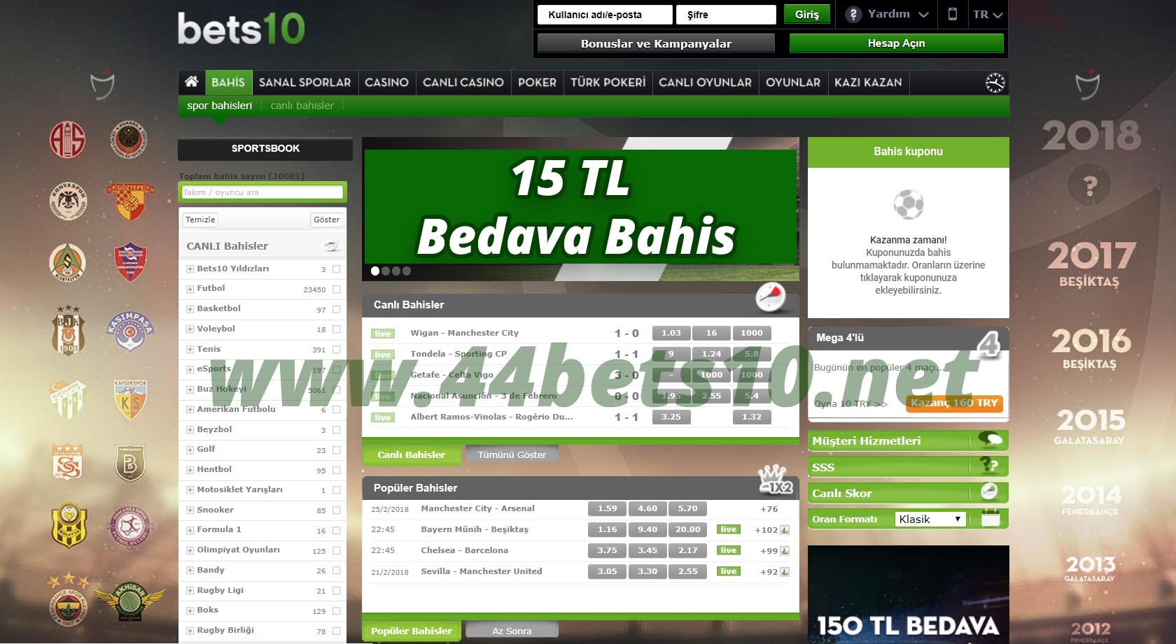 15 TL Bedava Bahis